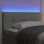 Preview: LED Kopfteil mit Knopfheftung Hellgrau 90 cm Samt