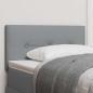 Preview: LED Kopfteil mit Knopfheftung Hellgrau 100 cm Stoff