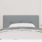 Preview: LED Kopfteil mit Knopfheftung Hellgrau 100 cm Stoff