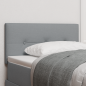 Preview: LED Kopfteil mit Knopfheftung Hellgrau 100 cm Stoff