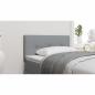 Preview: LED Kopfteil mit Knopfheftung Hellgrau 100 cm Stoff