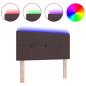 Preview: LED Kopfteil mit Knopfheftung Dunkelbraun 100 cm Stoff
