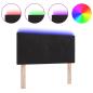 Preview: LED Kopfteil mit Knopfheftung Schwarz 100 cm Samt