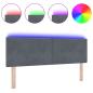 Preview: LED Kopfteil mit Knopfheftung Dunkelgrau 72 cm Samt