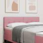 Preview: LED Kopfteil mit LED-Lichtleisten Rosa 144 cm Samt