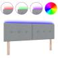 Preview: LED Kopfteil mit Knopfheftung Hellgrau 80 cm Stoff