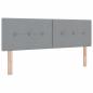 Preview: LED Kopfteil mit Knopfheftung Hellgrau 80 cm Stoff