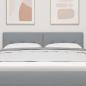 Preview: LED Kopfteil mit Knopfheftung Hellgrau 80 cm Stoff