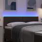 Preview: LED Kopfteil mit Knopfheftung Dunkelbraun 80 cm Stoff