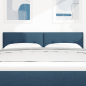 Preview: LED Kopfteil mit LED-Lichtleisten Blau 160 cm Stoff