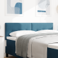 Preview: LED Kopfteil mit LED-Lichtleisten Blau 160 cm Samt