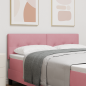 Preview: LED Kopfteil mit LED-Lichtleisten Rosa 160 cm Samt