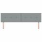 Preview: LED Kopfteil mit Knopfheftung Hellgrau 90 cm Stoff