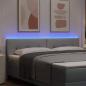 Preview: LED Kopfteil mit Knopfheftung Hellgrau 90 cm Stoff