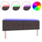 Preview: LED Kopfteil mit Knopfheftung Dunkelbraun 90 cm Stoff