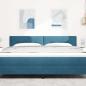 Preview: LED Kopfteil mit Knopfheftung Dunkelblau 90 cm Samt