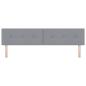 Preview: LED Kopfteil mit Knopfheftung Hellgrau 100 cm Stoff