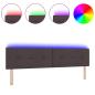 Preview: LED Kopfteil mit Knopfheftung Dunkelbraun 100 cm Stoff