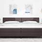 Preview: LED Kopfteil mit Knopfheftung Dunkelbraun 100 cm Stoff