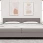 Preview: LED Kopfteil mit Knopfheftung Taupe 100 cm Stoff