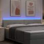 Preview: LED Kopfteil mit Knopfheftung Hellgrau 100 cm Samt