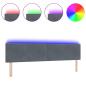 Preview: LED Kopfteil mit Knopfheftung Dunkelgrau 100 cm Samt