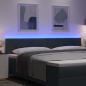 Preview: LED Kopfteil mit Knopfheftung Dunkelgrau 100 cm Samt