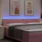 Preview: LED Kopfteil mit Knopfheftung Rosa 100 cm Samt