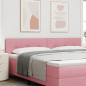 Preview: LED Kopfteil mit LED-Lichtleisten Rosa 200 cm Samt
