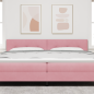 Preview: LED Kopfteil mit LED-Lichtleisten Rosa 200 cm Samt