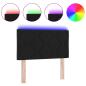 Preview: LED Kopfteil Rautenmuster Schwarz 80 cm Stoff