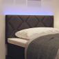 Preview: LED Kopfteil Rautenmuster Dunkelbraun 80 cm Stoff