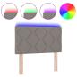Preview: LED Kopfteil Rautenmuster Taupe 80 cm Stoff