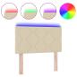 Preview: LED Kopfteil Rautenmuster Creme 80 cm Stoff