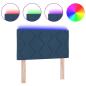 Preview: LED Kopfteil Rautenmuster Blau 80 cm Stoff