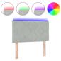 Preview: LED Kopfteil mit Diamantblöcken Design Hellgrau 80 cm Velours