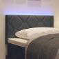 Preview: LED Kopfteil Diamantblöcke Design Dunkelgrau 80 cm Samt