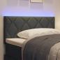 Preview: LED Kopfteil Rautenmuster Dunkelgrau 90 cm Stoff