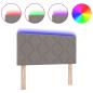 Preview: LED Kopfteil Rautenmuster Taupe 90 cm Stoff