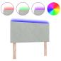 Preview: LED Kopfteil Diamantblöcke Design Hellgrau 90 cm Velours