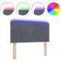 Preview: LED Kopfteil mit Diamantblock Design Dunkelgrau 90 cm Samt
