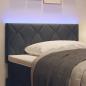 Preview: LED Kopfteil mit Diamantblock Design Dunkelgrau 90 cm Samt