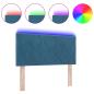 Preview: LED Kopfteil Diamond Blocks Design Dunkelblau 90 cm Samt