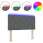 Preview: LED Kopfteil Rautenmuster Dunkelgrau 100 cm Stoff