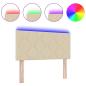 Preview: LED Kopfteil Rautenmuster Creme 100 cm Stoff