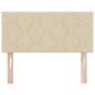 Preview: LED Kopfteil Rautenmuster Creme 100 cm Stoff