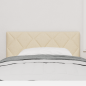 Preview: LED Kopfteil Rautenmuster Creme 100 cm Stoff