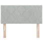 Preview: LED Kopfteil Diamantblock Design Hellgrau 100 cm Velvet