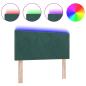 Preview: LED Kopfteil mit Diamantblockdesign Dunkelgrün 100 cm Samt
