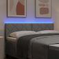 Preview: LED Kopfteil Rautenmuster Hellgrau 144 cm Stoff